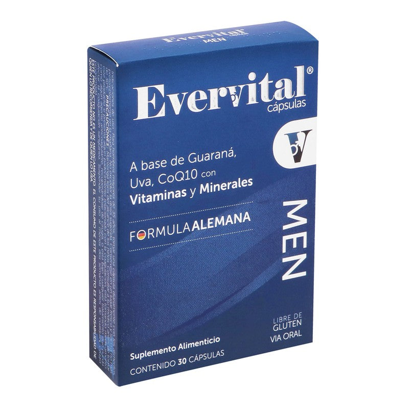 Evervital Men 1.38 Gr 30 Capsulas Suplemento Alimenticio 7501587000283