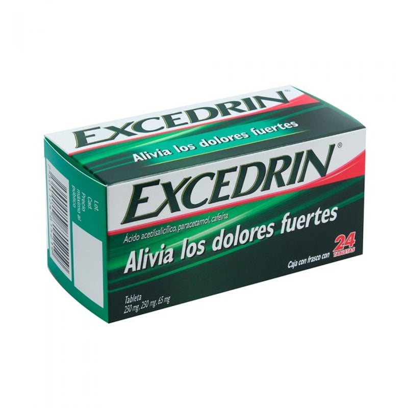 Excedrin Dolores Fuertes 250 / 250 / 65 Mg Con 24 Tabletas
