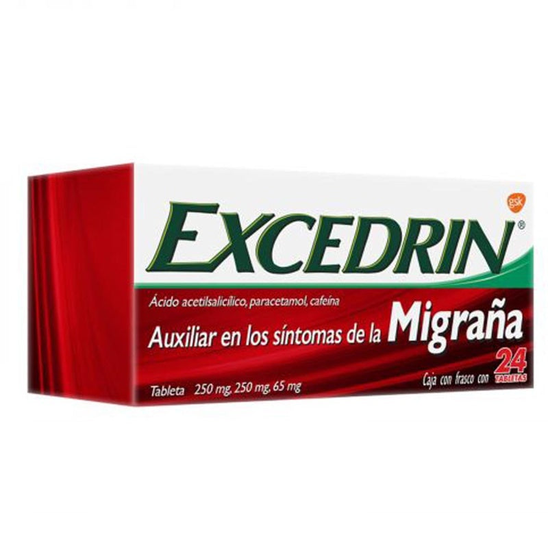 Excedrin Migraña 250 / 250 / 65 Mg Con 24 Tabletas