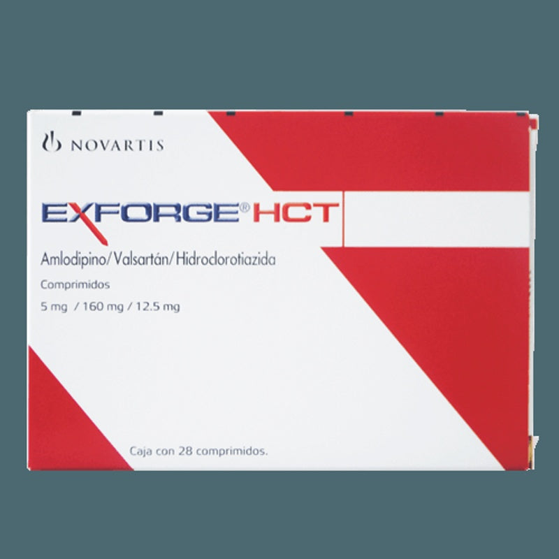 Exforge Hct 8 / 12.5 / 160 Mg Con 28 Tabletas