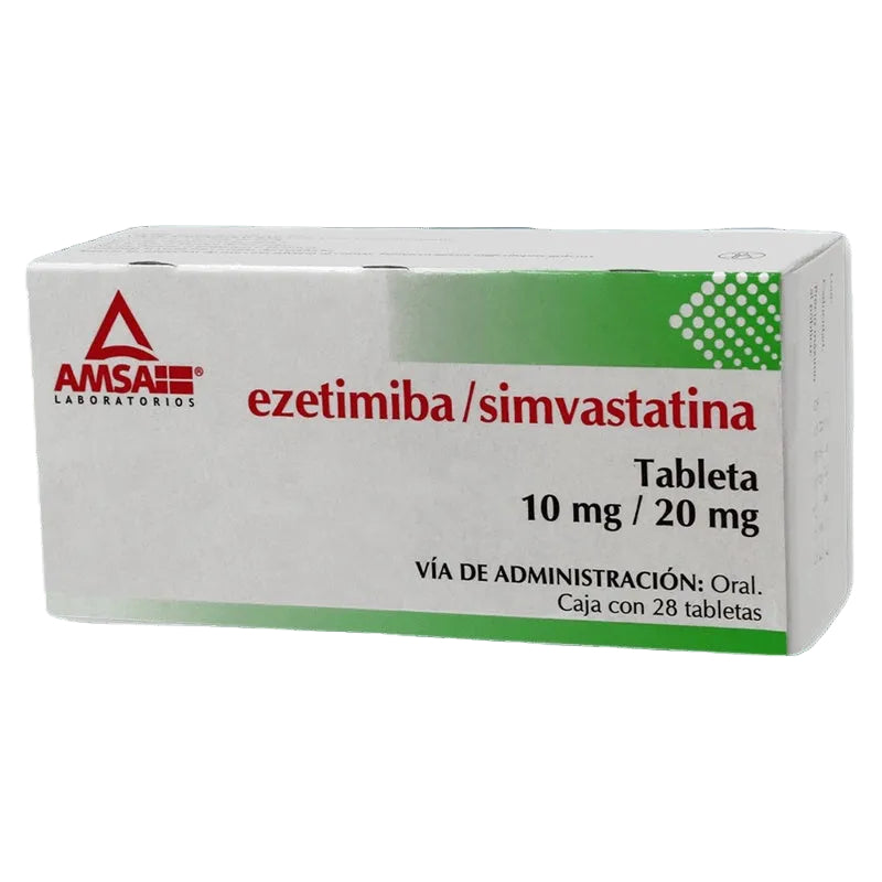 Ezetimiba / Simvastatina 10 / 20 Mg Con 28 Tabletas Amsa 7501349024540