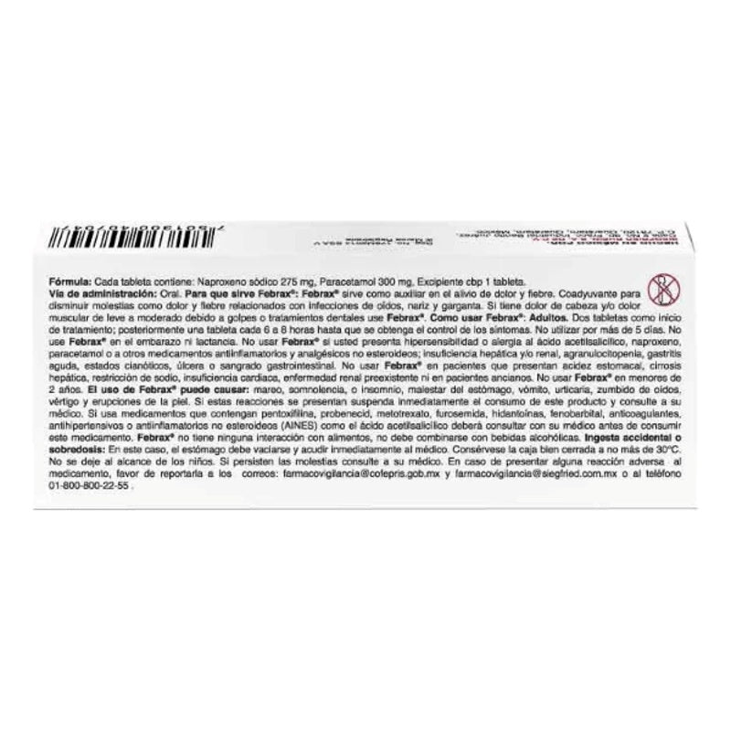 Febrax 275 / 300 Mg Con 15 Tabletas