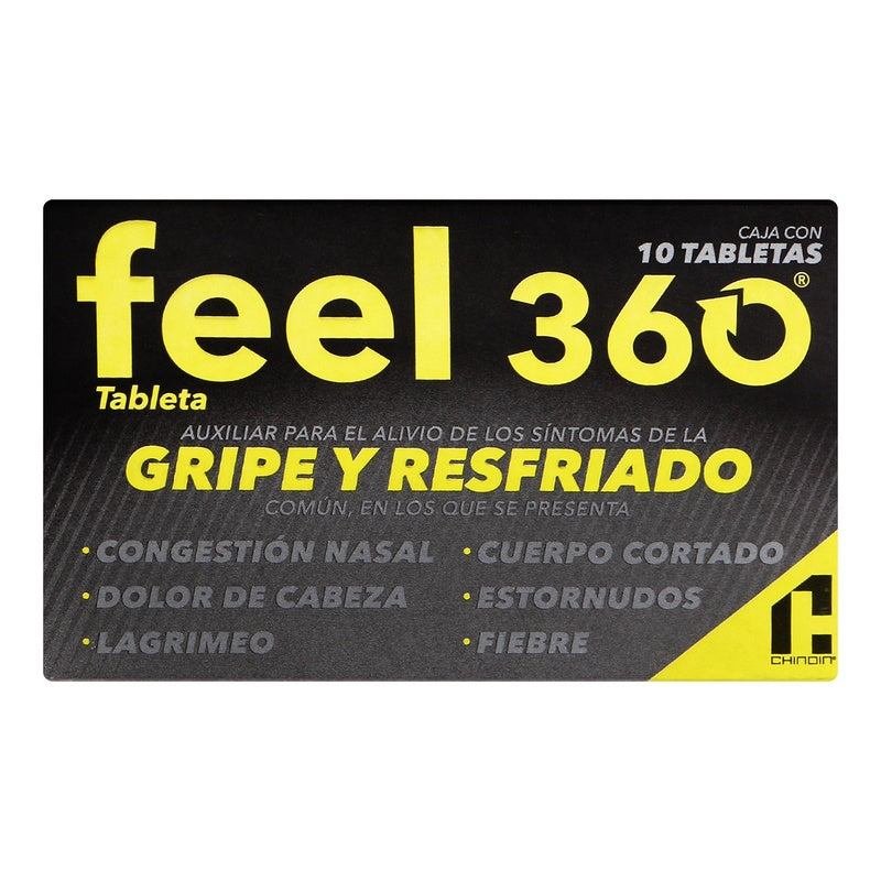 Feel 360 Gripe Y Resfriado 10 Tabletas 7501088509827 perfil 2