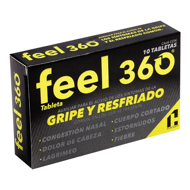 Feel 360 Gripe Y Resfriado 10 Tabletas 7501088509827 perfil 3