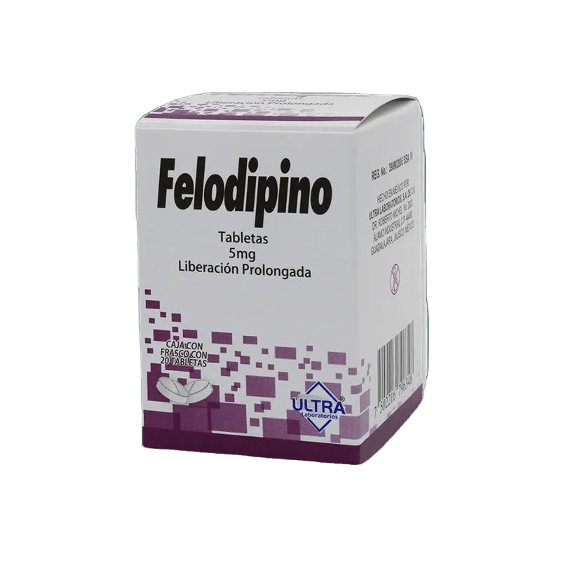 Felodipino 5 Mg Con 20 Tabletas Ultra 7502216796348