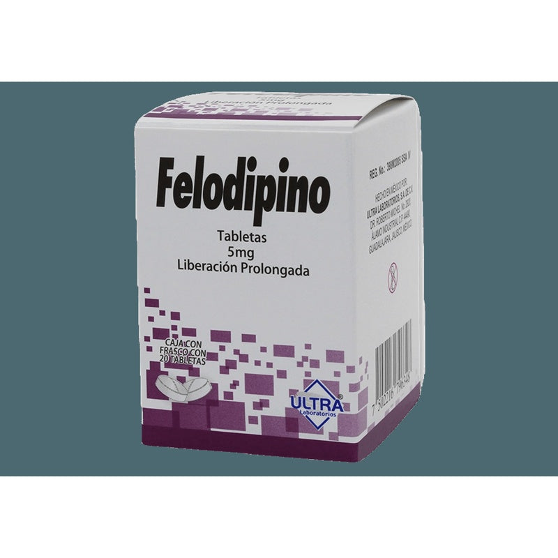 Felodipino 5 Mg Con 20 Tabletas Ultra