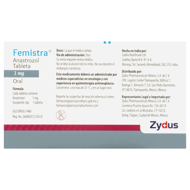 Femistra 1 Mg Con 28 Tabletas 8901120003051 6