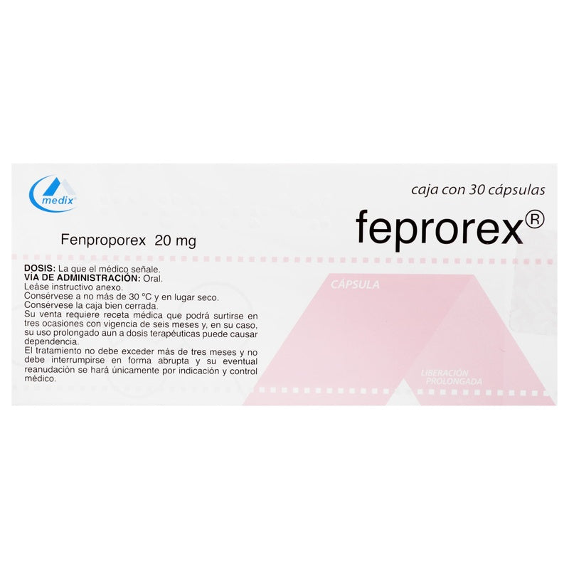 Feprorex 20 Mg Con 30 Capsulas