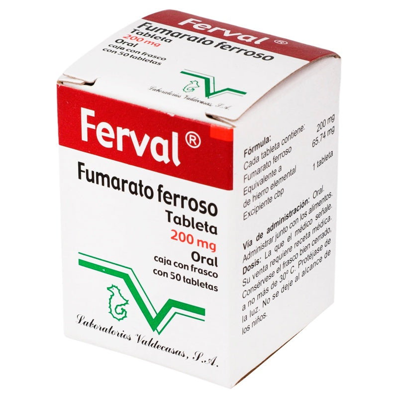 Ferval 200 Mg Con 50 Tabletas 7501446000058 perfil 3