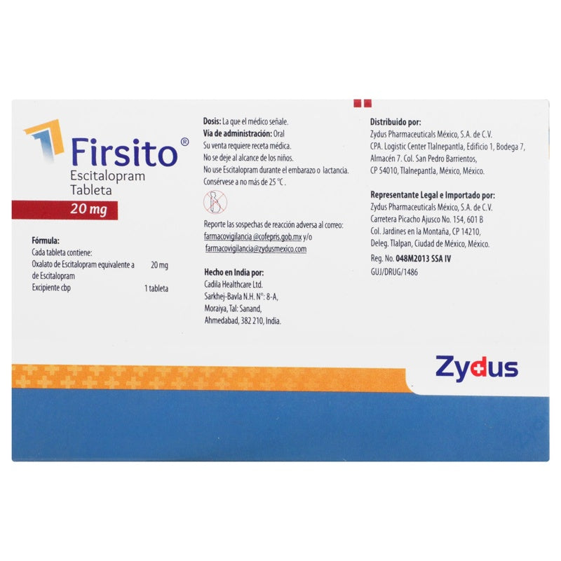 Firsito 20 Mg Con 14 Tabletas perfil 6