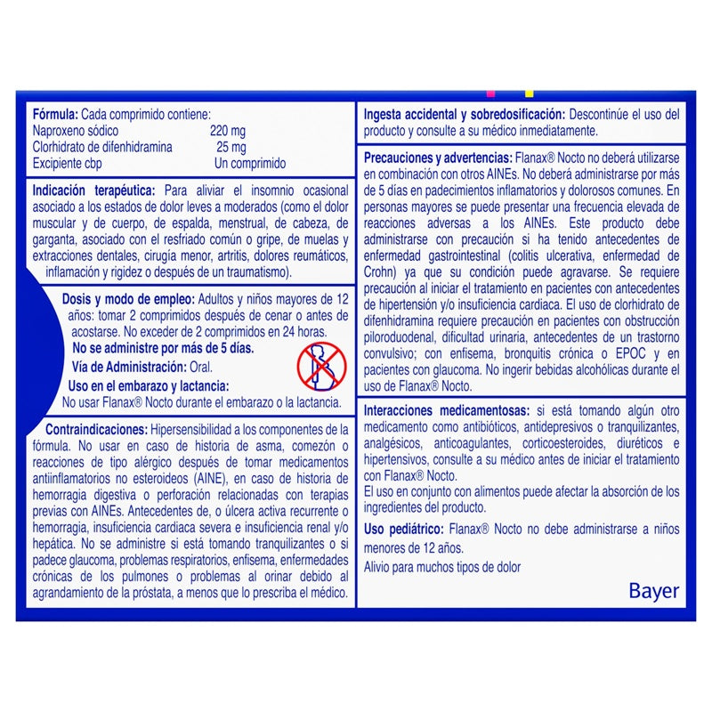 Flanax Nocto 220 / 25 Mg Con 20 Comprimidos