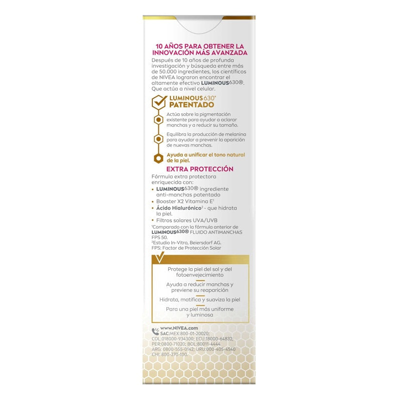Fluido Nivea Lum A-Man Fps 50 40 Ml