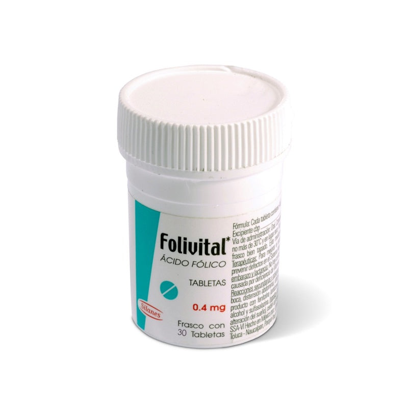 Folivital 0.4 Mg Con 30 Tabletas