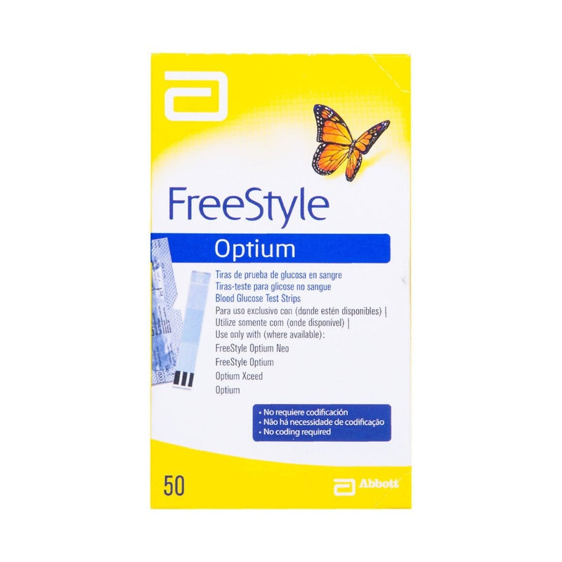 Freestyle Optium Tiras Reactivas 50 Piezas