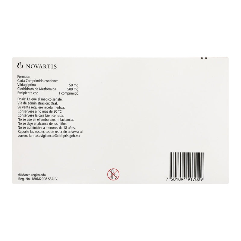 Galvus Met 50 / 500 Mg Con 30 Comprimidos