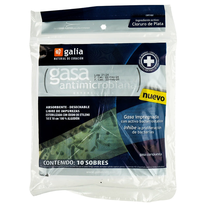 Gasa Galia Est Antimicro 10X10 Con 10 7501565605912