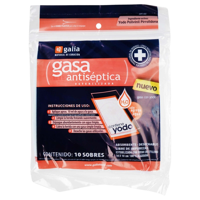 Gasa Galia Est Antisepti 10X10 Con 10 5902 7501565605905