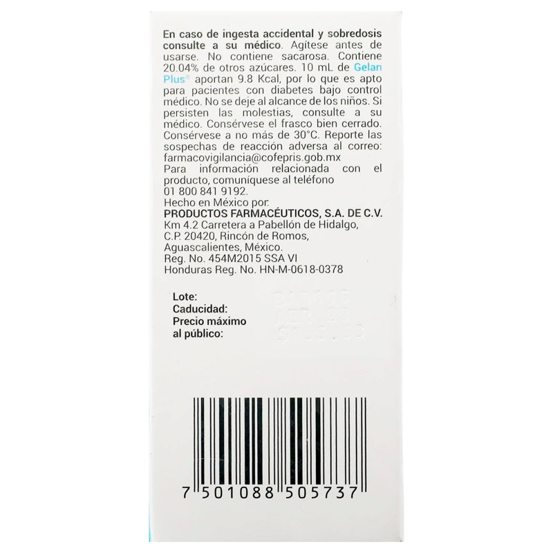 Gelan Plus 8 / 1 Gr / 100 Ml 40 Ml 4Frascos Suspensión 7501088505737 perfil 4