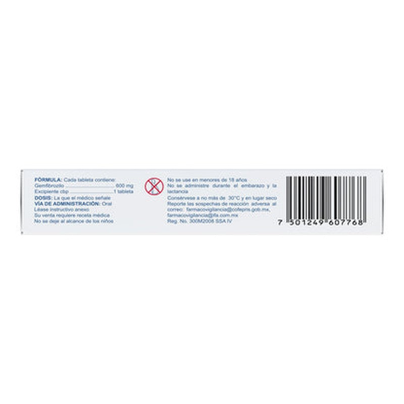 Gemfibrozilo 600 Mg Con 14 Tabletas Tempuspharma 7501249607768 8