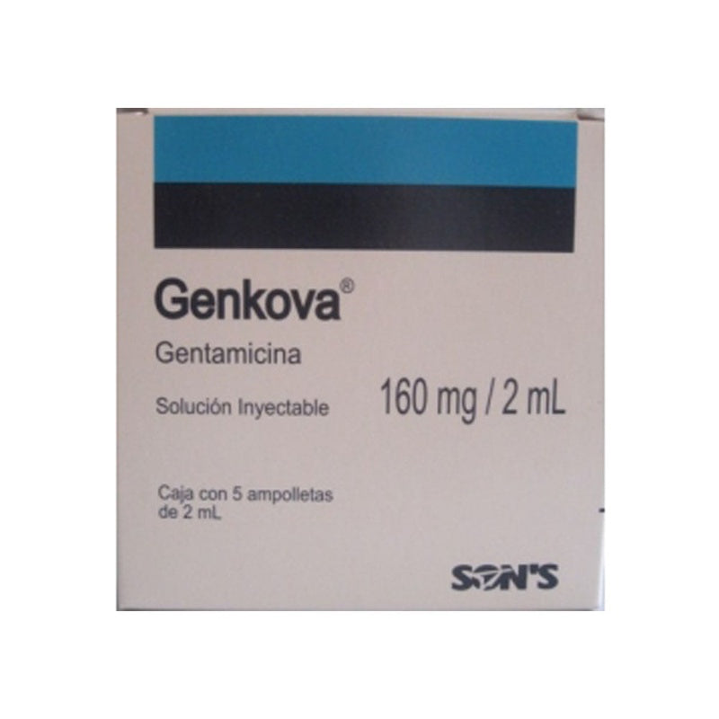 Gentamicina 160 Mg / 2 Ml 2 Ml 5 Ampulas Genkova
