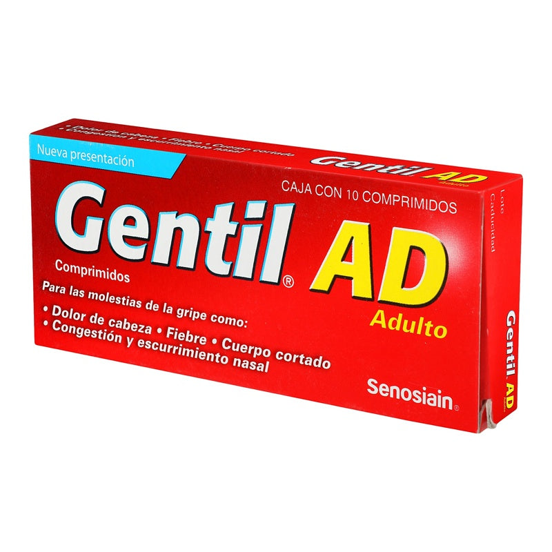 Gentil Adulto 500 / 25 / 5 / 4 Mg Con 10 Comprimidos