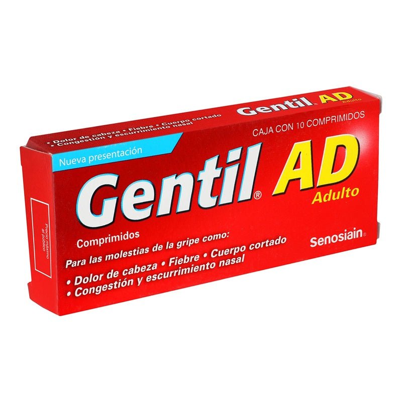 Gentil Adulto 500 / 25 / 5 / 4 Mg Con 10 Comprimidos