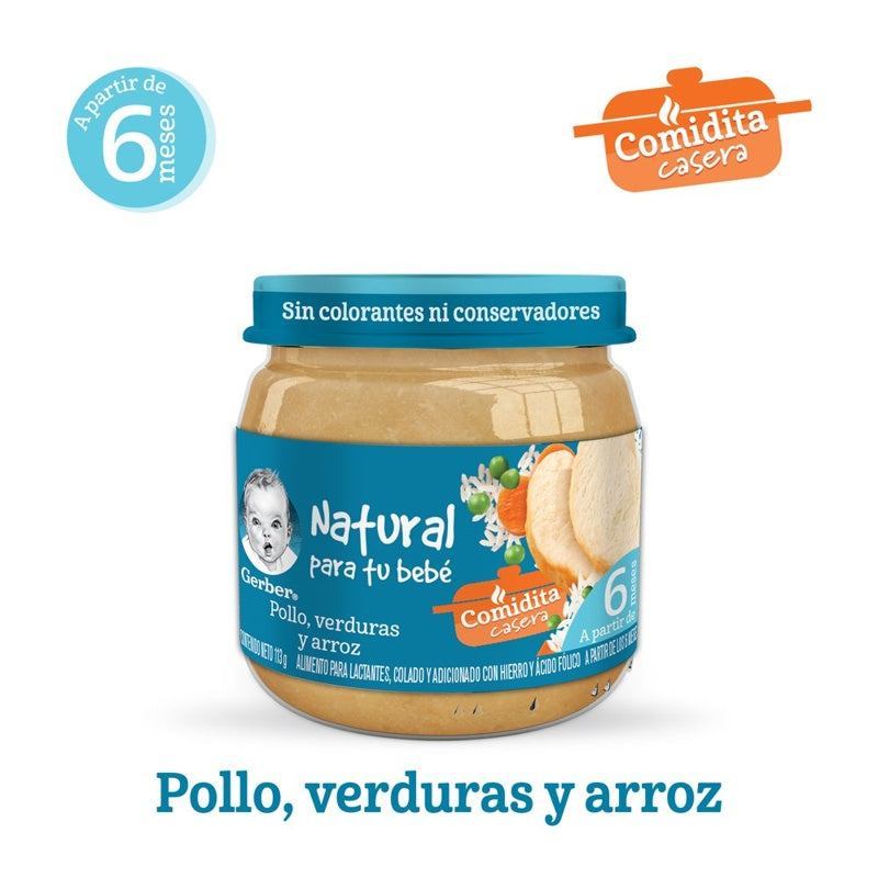 Gerber Etapa 2 Verd Con Pollo Arroz 113 G