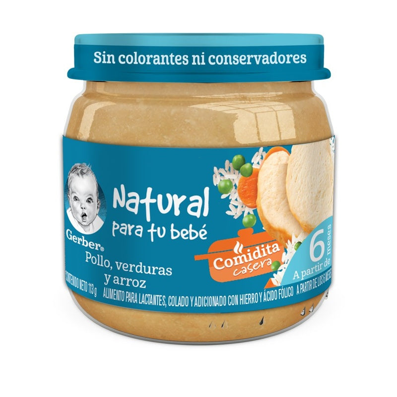 Gerber Etapa 2 Verd Con Pollo Arroz 113 G perfil 2