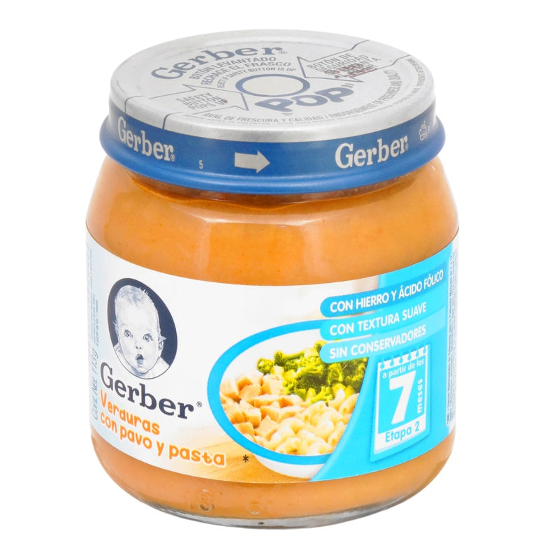 Gerber Verd Pavo Verduras Papilla Pasta Etapa 2 113 G 7501058633316 perfil 2