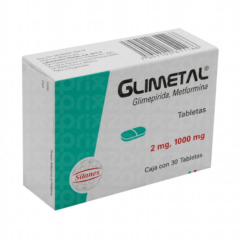 Glimetal 2 / 1000 Mg Con 30 Tabletas