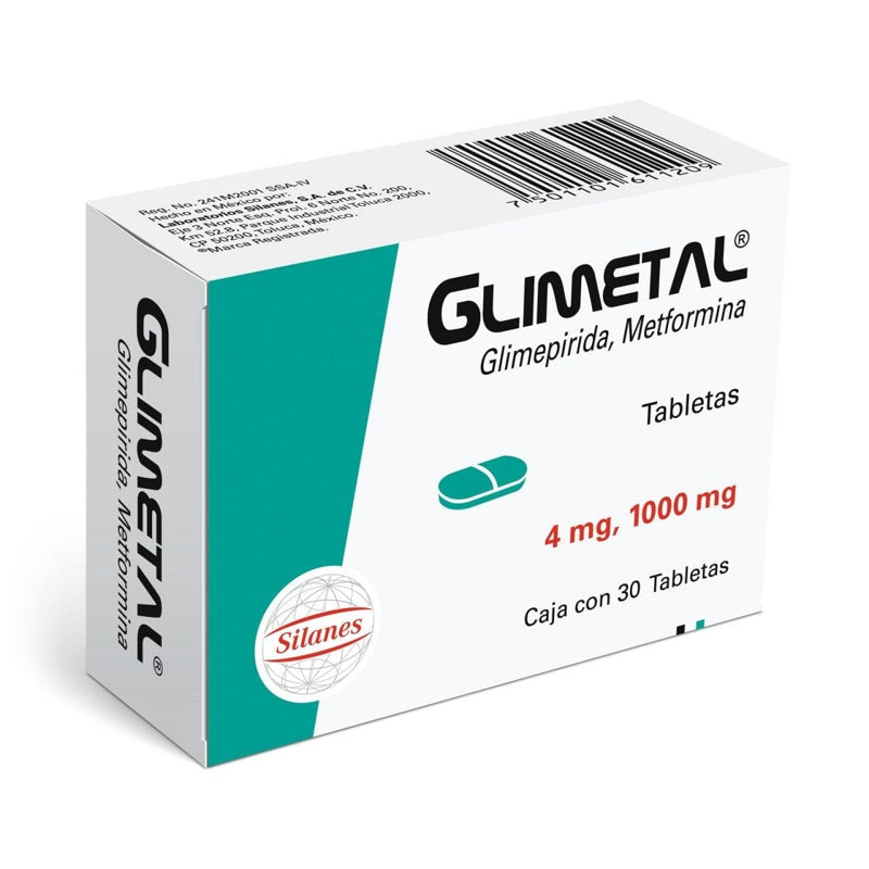 Glimetal 4 / 1000 Mg Con 30 Tabletas
