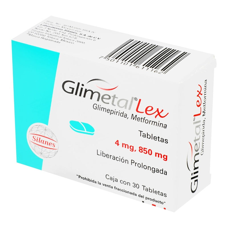Glimetal Lex 4 / 850 Mg Con 30 Tabletas