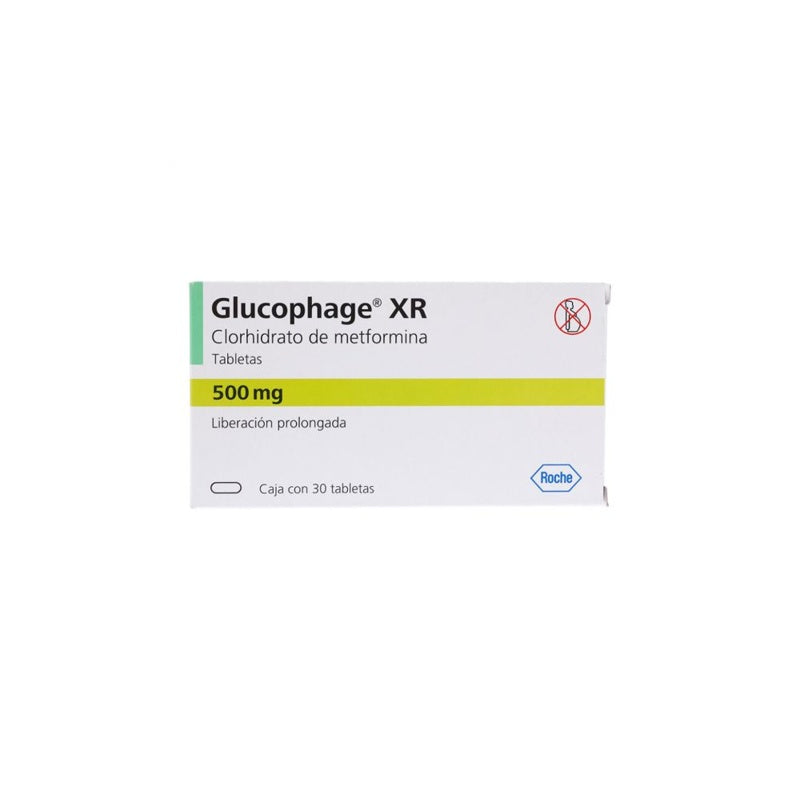 Glucophage Xr 500 Mg Con 30 Tabletas Liberación Prolongada