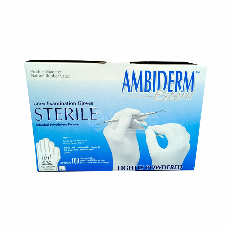Guante Exploracion Latex Mediano Esteril 50 Pares 17502224240656