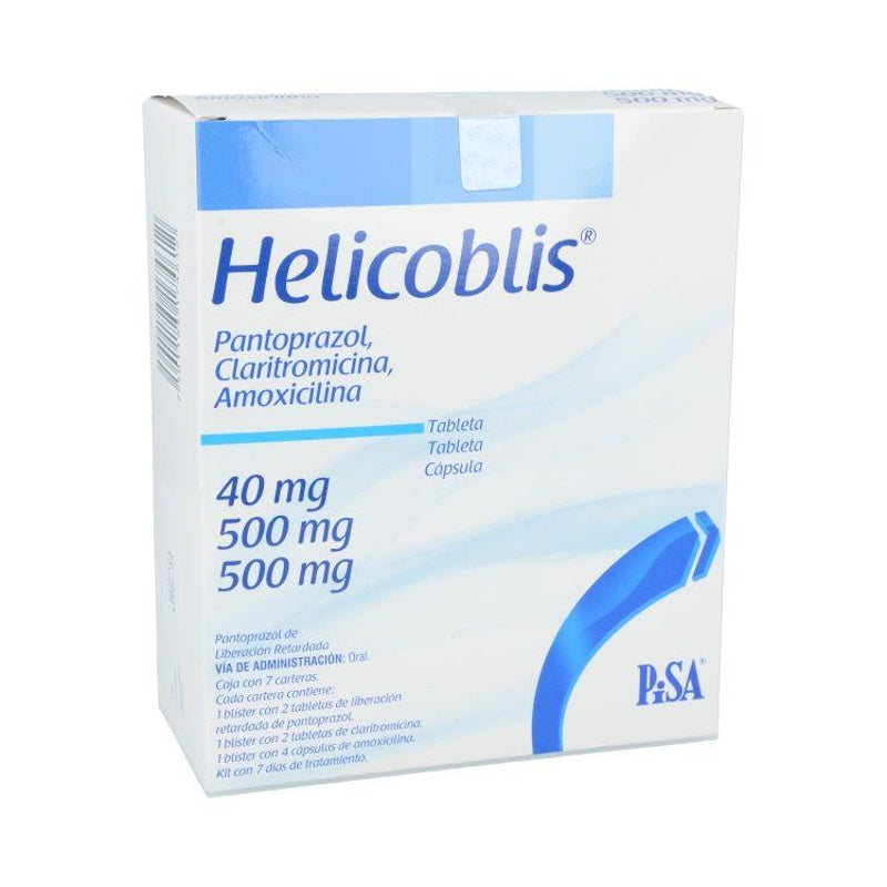 Helicoblis 40 / 500 / 500 Mg Con Con Cart 7 Dias Capsulas Tabletas