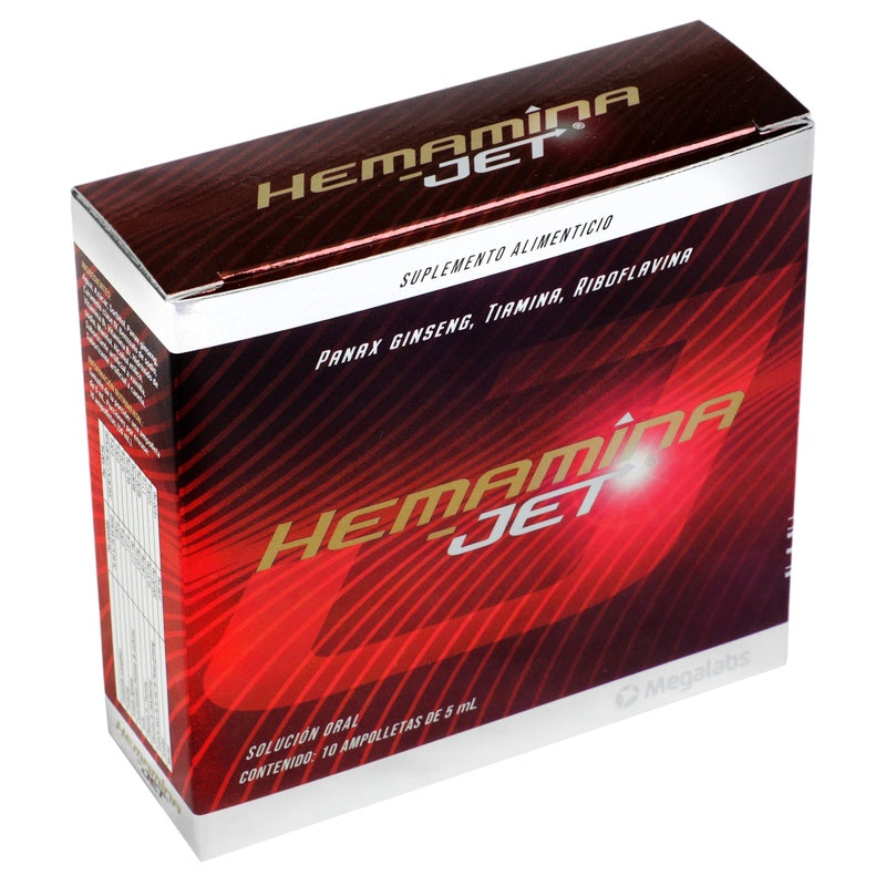 Hemamina Jet 5 Ml 10 Ampulas Suplemento Alimenticio 0960 7501390910960