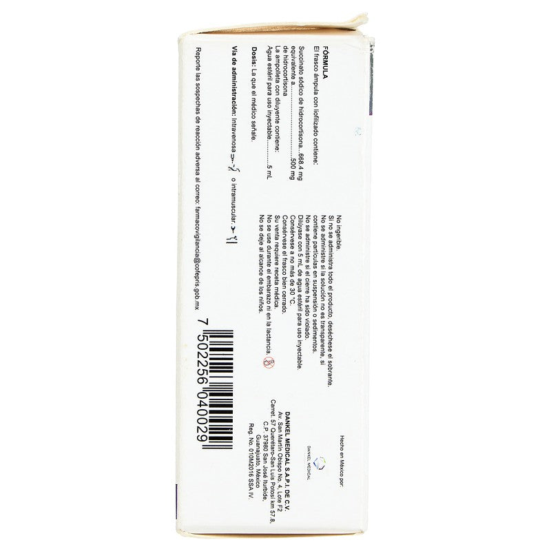 Hidrocortisona 500 Mg  5 Ml Solución Iny Tisodank 7502256040029 5