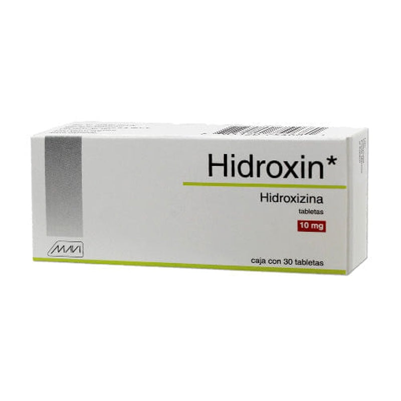 Hidroxizina 10 Mg Con 30 Tabletas Hidroxin