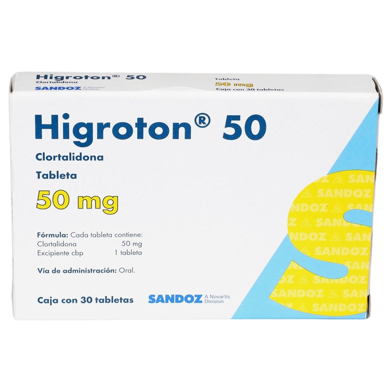 Higroton 50 Mg Con 30 Tabletas