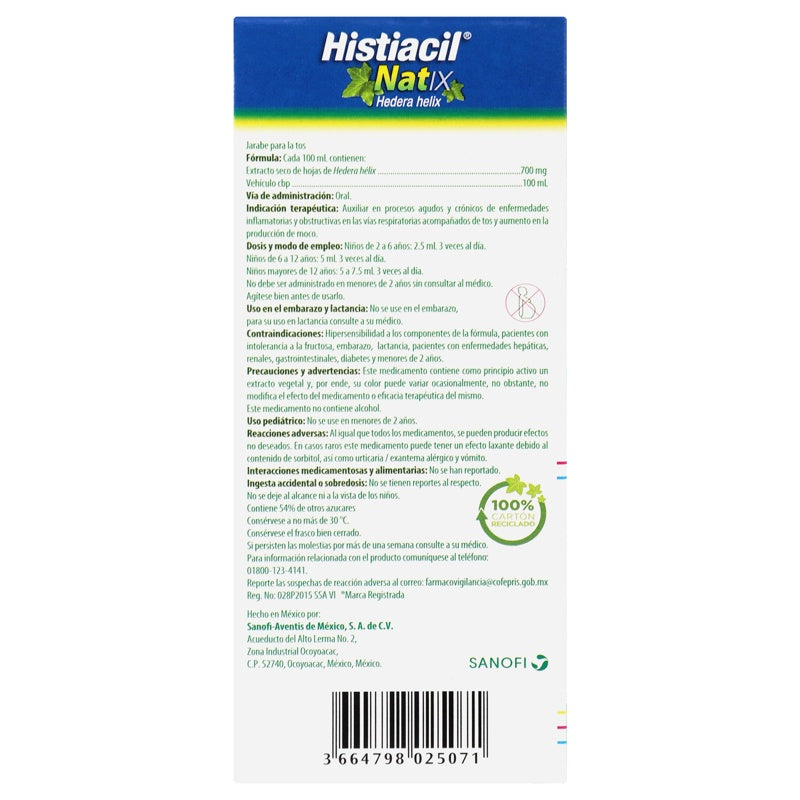Histiacil Natix Infantil 700 Mg 100 Ml Jarabe
