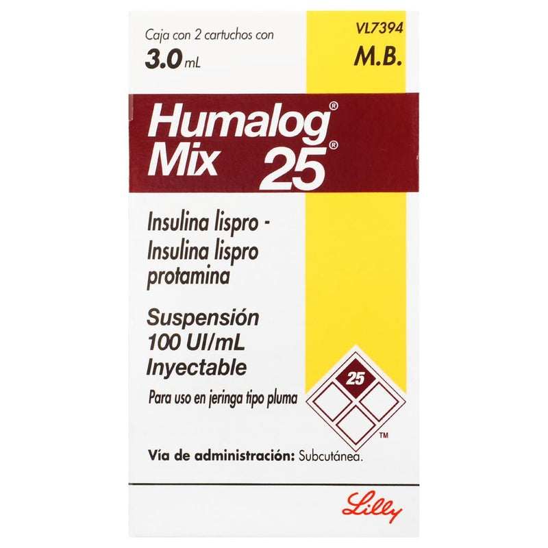 Humalog Mix 25 100Ui / Ml 3 Mlx2 Cart 7501082208733 perfil 3