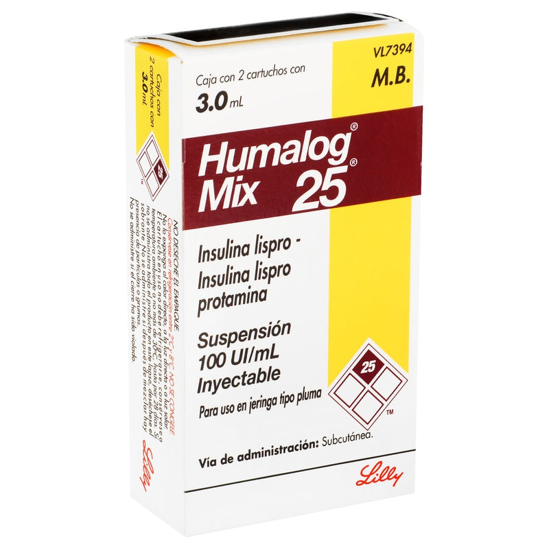 Humalog Mix 25 100Ui / Ml 3 Mlx2 Cart 7501082208733 perfil 8