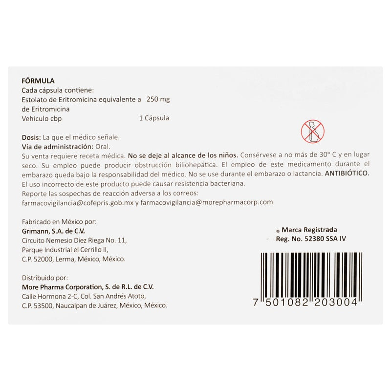 Ilosone 250 Mg Con 20 Capsulas 7501082203004 perfil 6