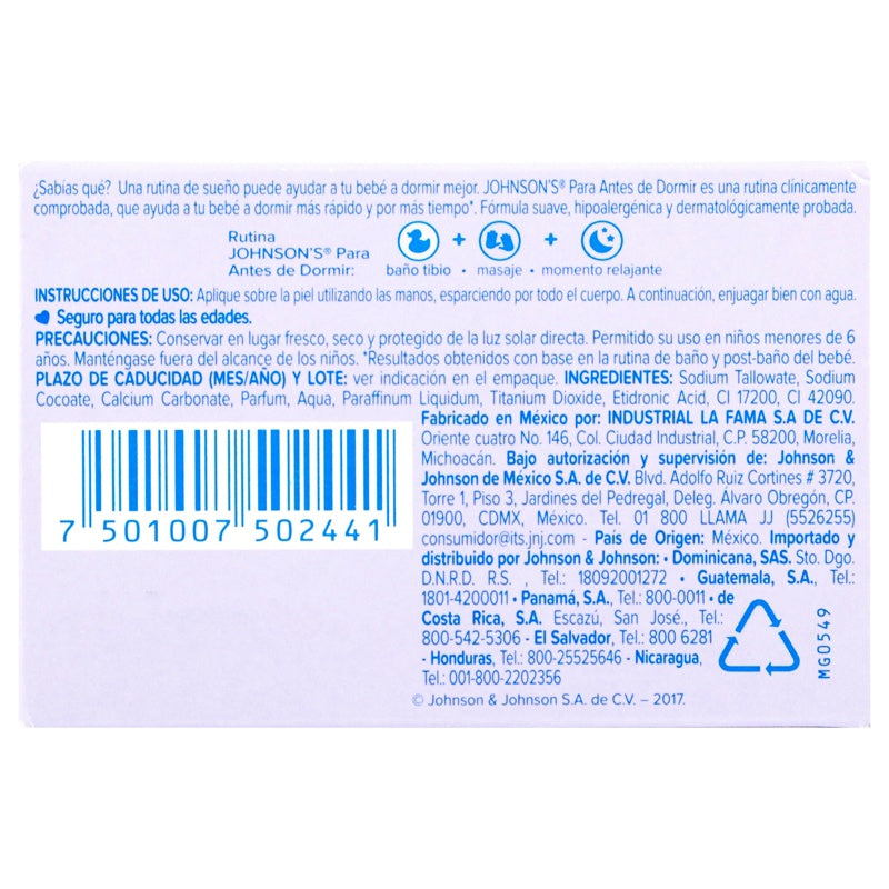 Jabón Johnsons Baby Antes / Dor 75 G 7501007502441 perfil 7