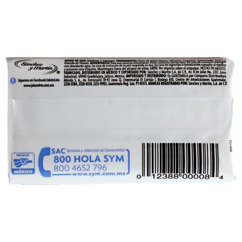 Jabón Lirio Neutro 100 Gr 012388000084 7