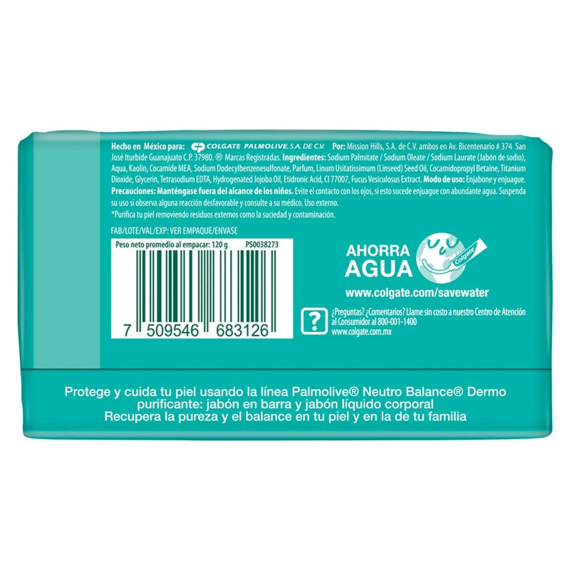 Jabón Palmolive N-Bal Dermo-Purif 120 G perfil 2