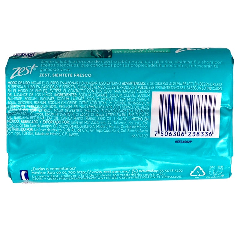 Jabón Zest Aqua Frescura 150 G 7506306238336