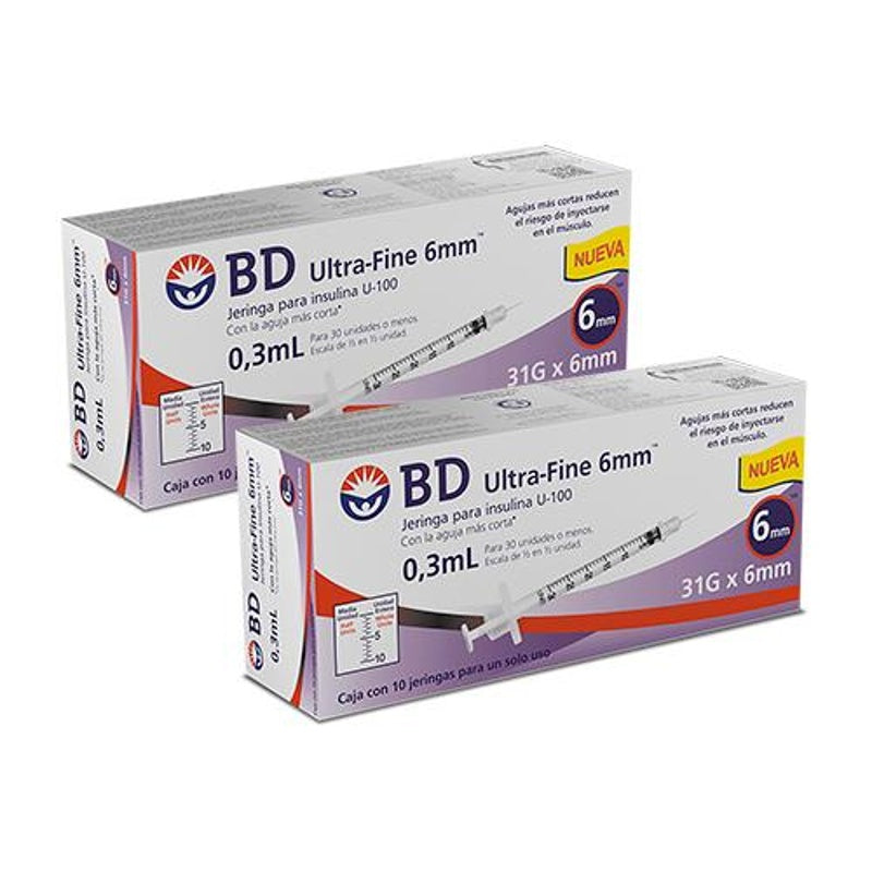 Jeringa Desch Bd Ufine Insul 0.3 Ml 31 Gx6Mm 10 Piezas