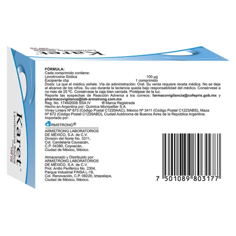 Karet 100 Mcg Con 50 Comprimidos