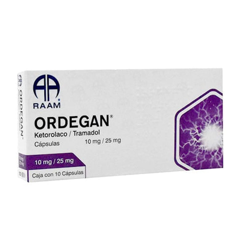 Ketorolaco / Tramadol 10 / 25 Mg Con 10 Capsulas Ordegan